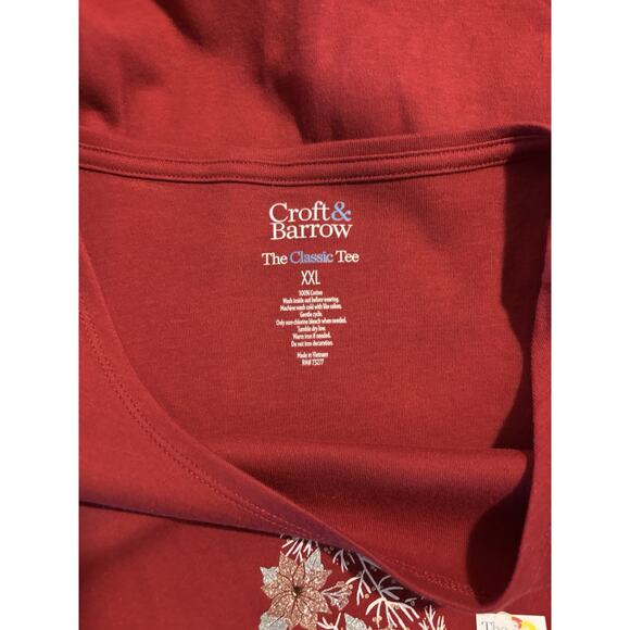 NWT Croft & Barrow Women's Set of Two Holiday Long Sleeve Classic Tee's Size XXL - Picture 8 of 10
